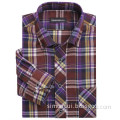 Men's Long Sleeve Check Button Down Collar Dress Shirt